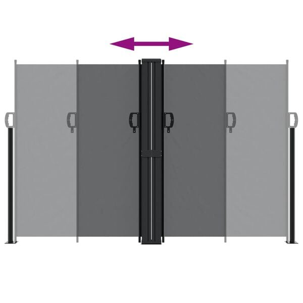 vidaXL Σκίαστρο Πλαϊνό Συρόμενο Μαύρο 160 x 1000 εκ.