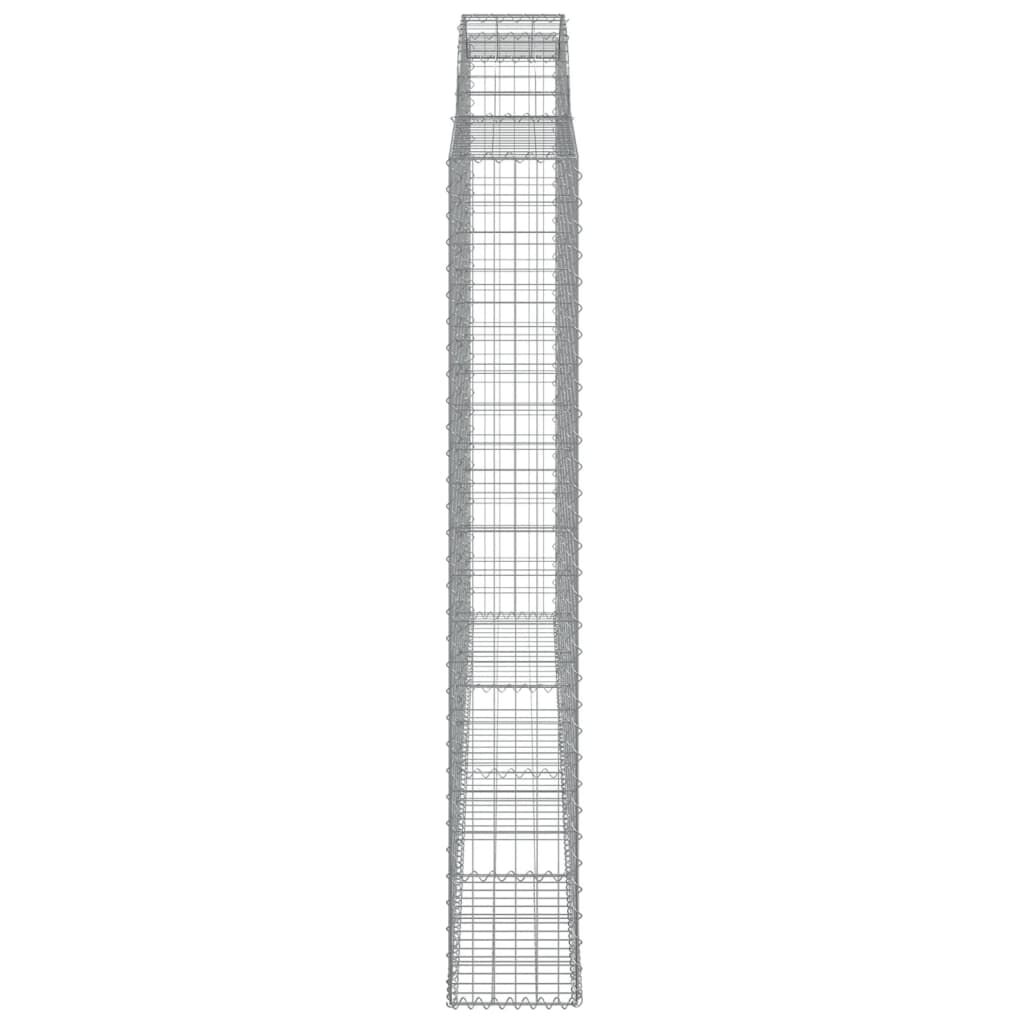 vidaXL Συρματοκιβώτια Τοξωτά 4 τεμ. 300x30x200/220 εκ. Γαλβαν. Ατσάλι