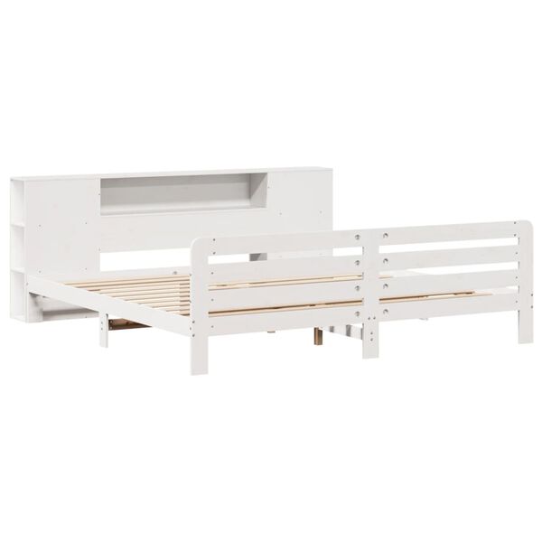 vidaXL Σκελετός Κρεβ. Χωρίς Στρώμα Λευκό 180x200 εκ Μασίφ Πεύκο