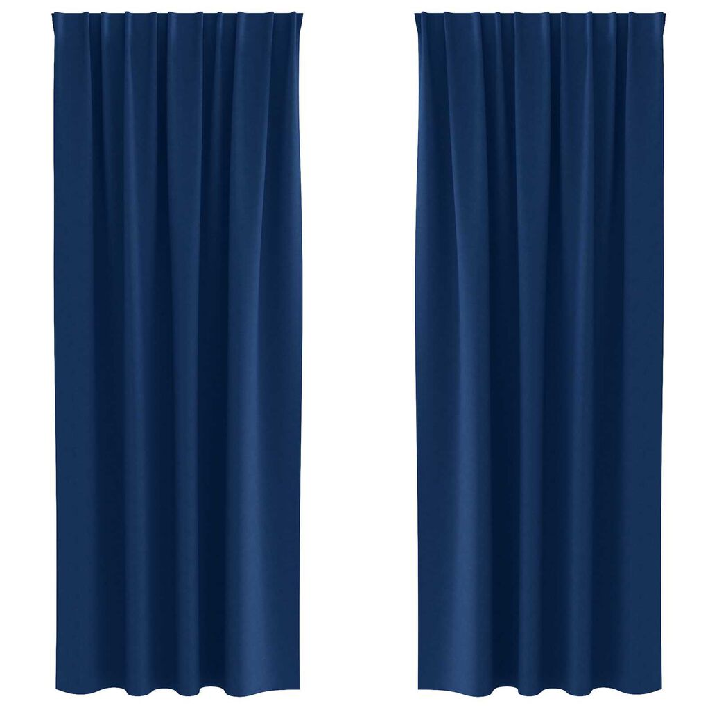 vidaXL Κουρτίνες 2 pcs Σκούρο Μπλε 260 x 140 εκ. Πολυεστέρας