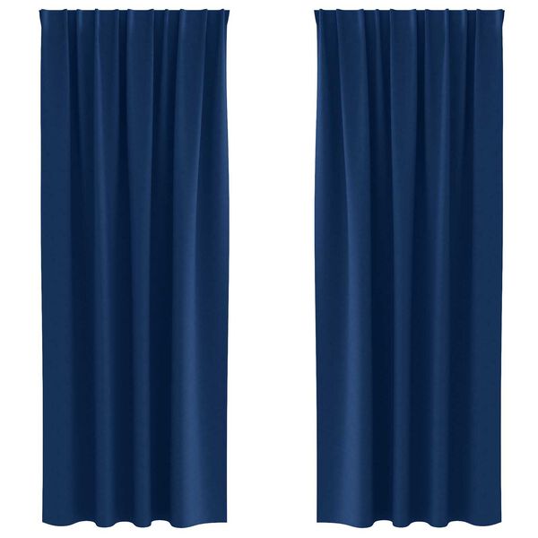 vidaXL Κουρτίνες 2 pcs Σκούρο Μπλε 260 x 140 εκ. Πολυεστέρας