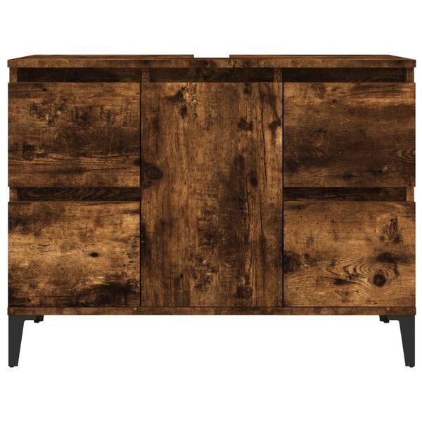 vidaXL Ντουλάπι Νιπτήρα Καπνιστή Δρυς 80x33x60 εκ. Επεξεργ. Ξύλο