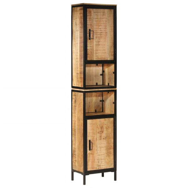 vidaXL Ντουλάπι Μπάνιου 40 x 27 x 180 εκ. Σίδηρο και Μασίφ Ξύλο Μάνγκο