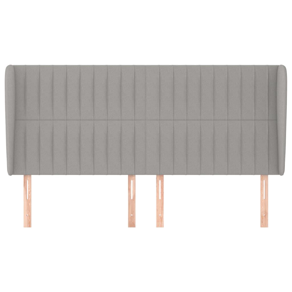 vidaXL Κεφαλάρι με Πτερύγια Ανοιχτό Γκρι 183x23x118/128 εκ. Υφασμάτινο