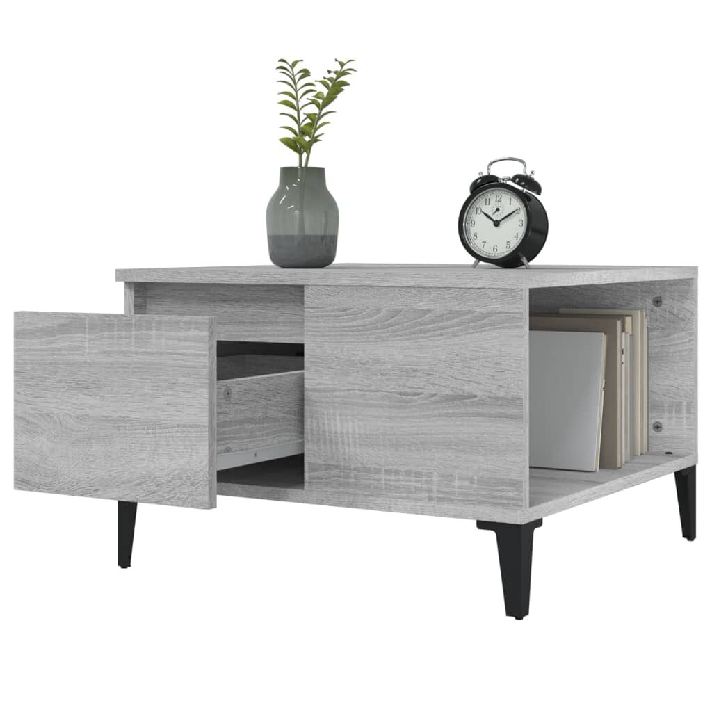 vidaXL Τραπεζάκι Σαλονιού Γκρι Sonoma 55x55x36,5εκ. Επεξεργασμένο Ξύλο