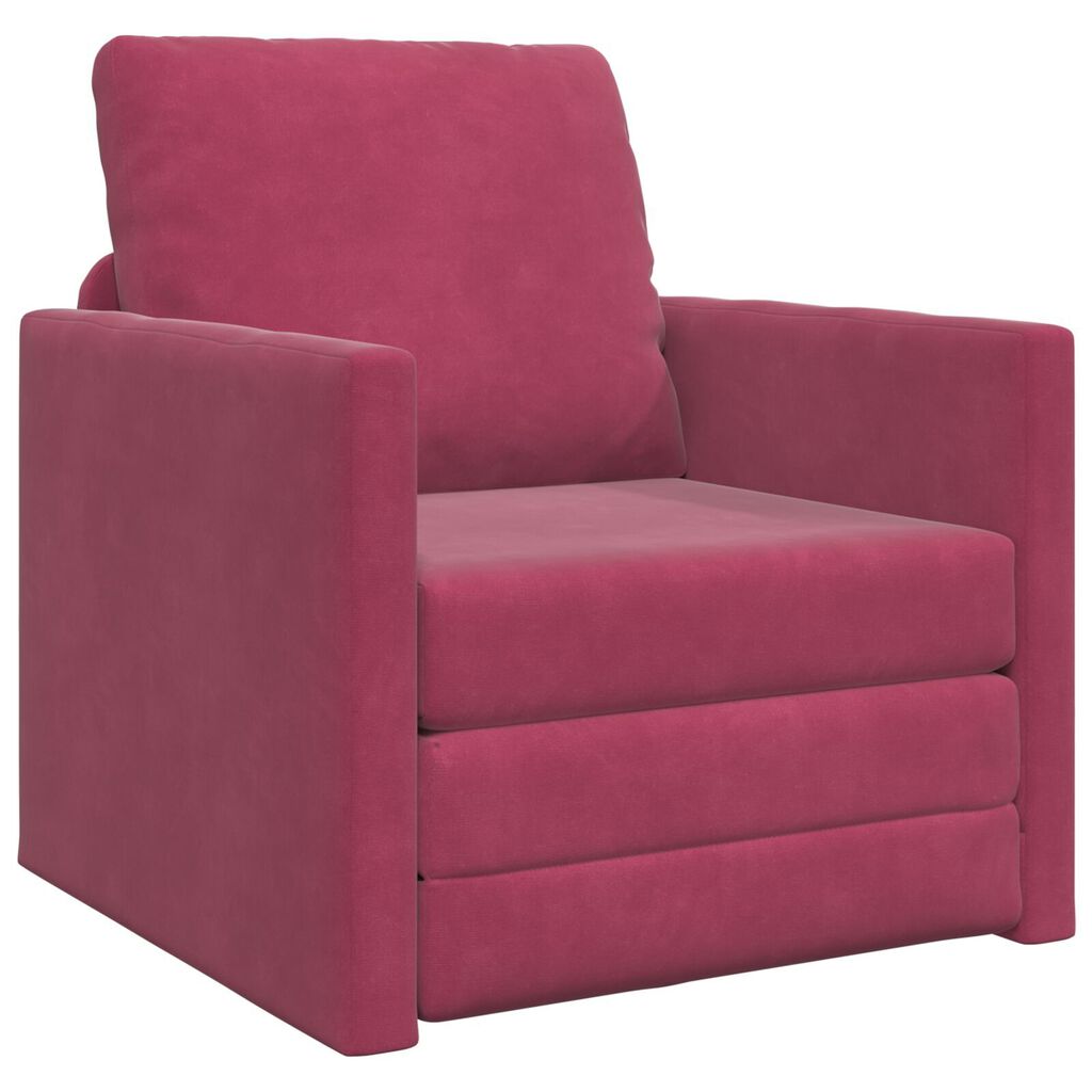 vidaXL Sofa Κρεβάτι 2 σε 1 Κρασιού Κόκκινο 74x77x81 εκ. Βαμβακερό