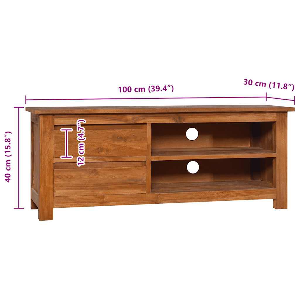 vidaXL Έπιπλο Τηλεόρασης 100 x 30 x 40 εκ. από Μασίφ Ξύλο Teak