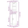 vidaXL Ντουλάπι Γυαλ. Λευκό 34,5 x 34 x 180 εκ. από Επεξεργασμένο Ξύλο