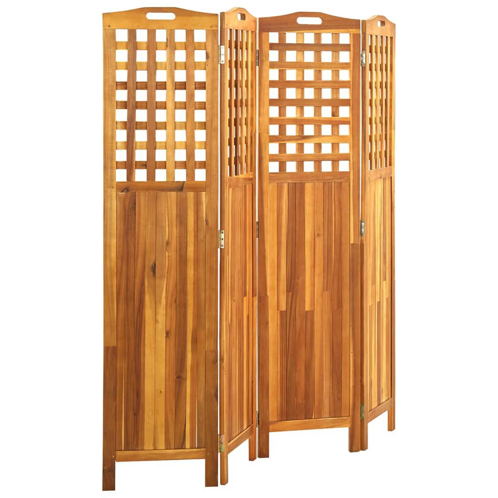 vidaXL Διαχωριστικό Δωματίου 4 Πάνελ 161x2x170 εκ. Μασίφ Ξύλο Ακακίας