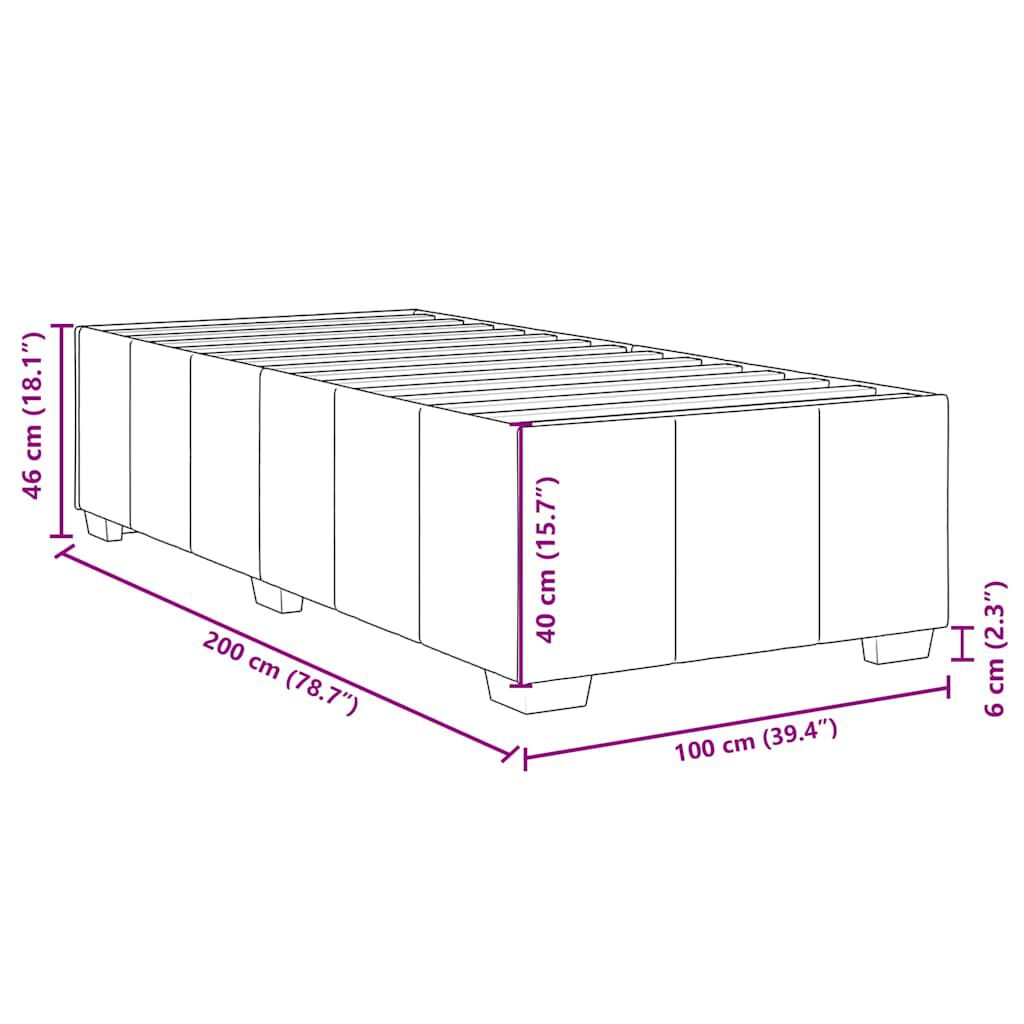vidaXL Σκελετός Κρεβατιού Χωρίς Στρώμα Μαύρο 100x200 εκ. Υφασμάτινο