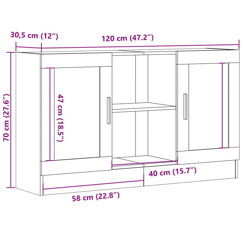 vidaXL Μπουφές Όψη Παλαιού Ξύλου 120x30,5x70 εκ. Επεξεργασμένο Ξύλο