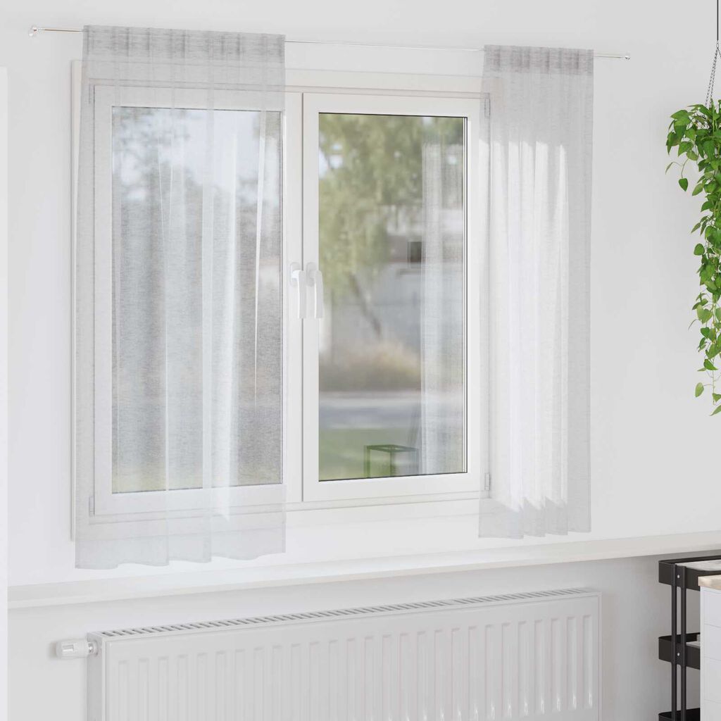 vidaXL Κουρτίνες 2 pcs Ανοιχτό γκρι 140 x 175 εκ. Πολυεστέρας