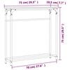 vidaXL Τραπέζι Κονσόλα Γκρι Sonoma 75 x 19,5 x 75 εκ. Επεξεργ. Ξύλο