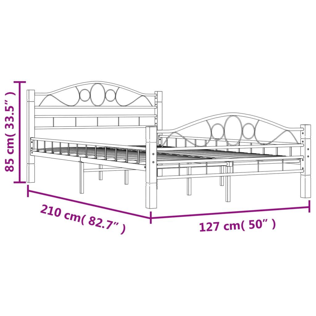 vidaXL Πλαίσιο Κρεβατιού Μαύρο 120 x 200 εκ. Μεταλλικό