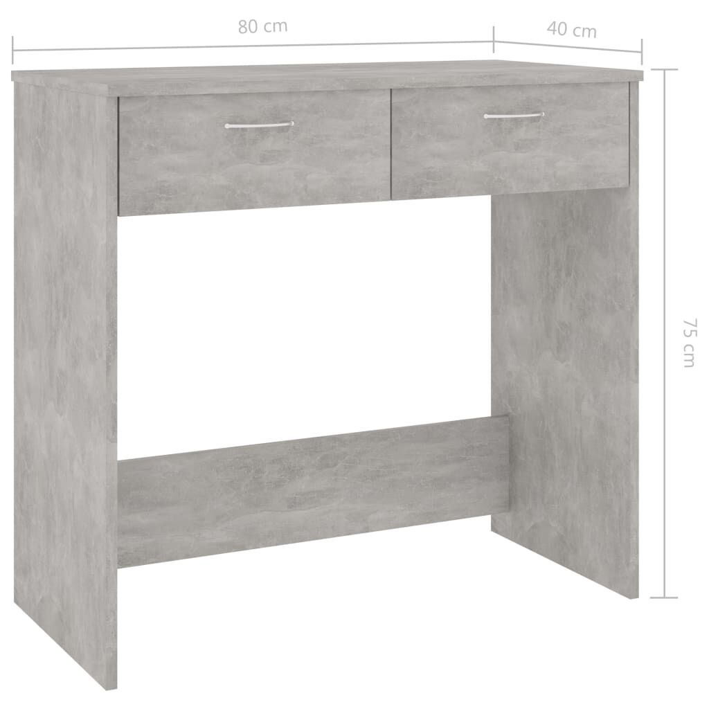 vidaXL Γραφείο Γκρι του Σκυροδέματος 80 x 40 x 75 εκ. από Επεξ. Ξύλο