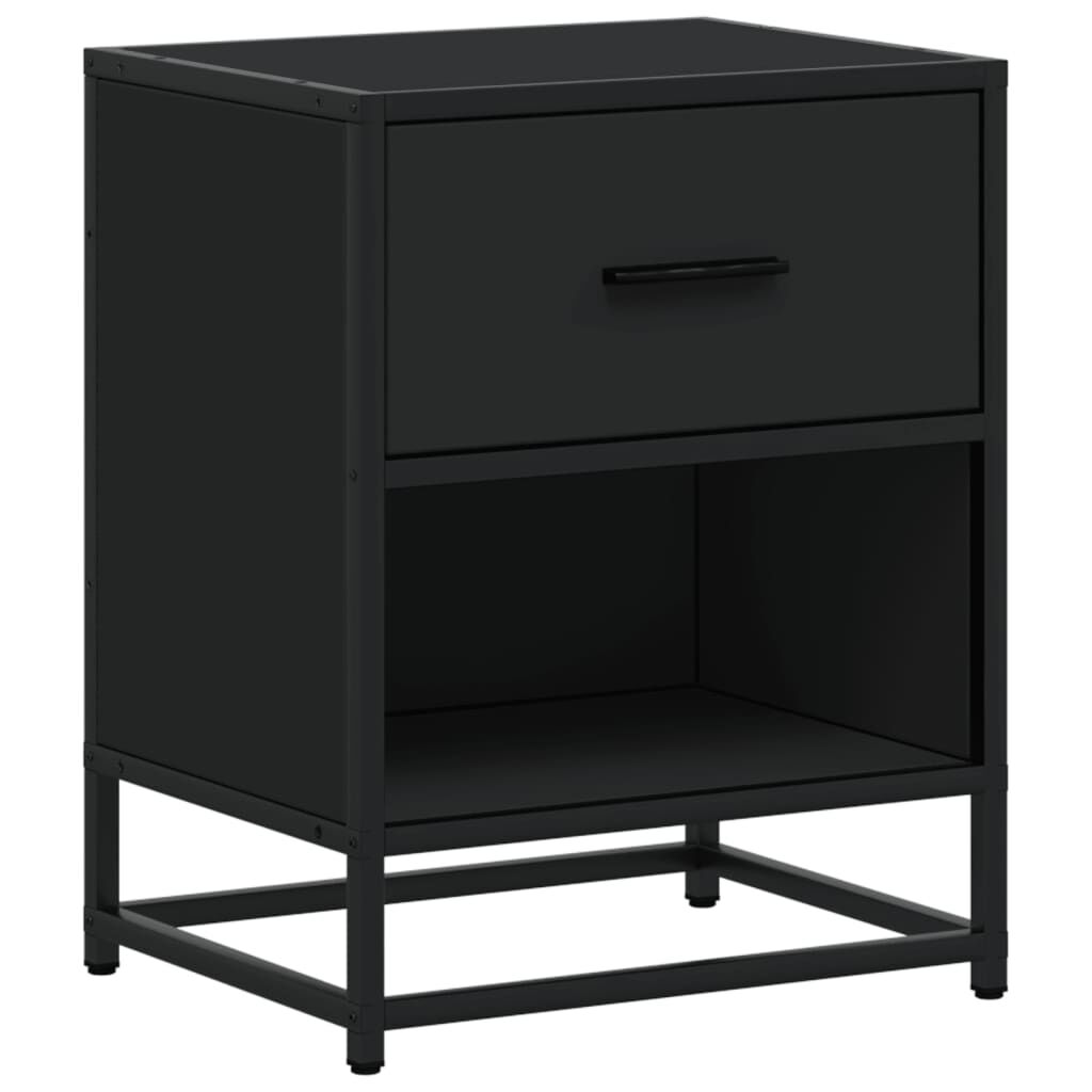 vidaXL Κομοδίνο Μαύρο 40x31x50 εκ. από Επεξεργασμένο Ξύλο