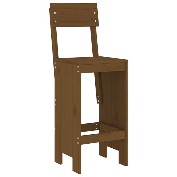 vidaXL Σκαμπό Μπαρ 2 τεμ. Μελί 40x48,5x115,5 εκ. από Μασίφ Ξύλο Πεύκου