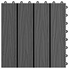 vidaXL Πλακάκια Deck 11 τεμ. Ανάγλυφα Μαύρα 30x30 εκ. 1 μ² WPC