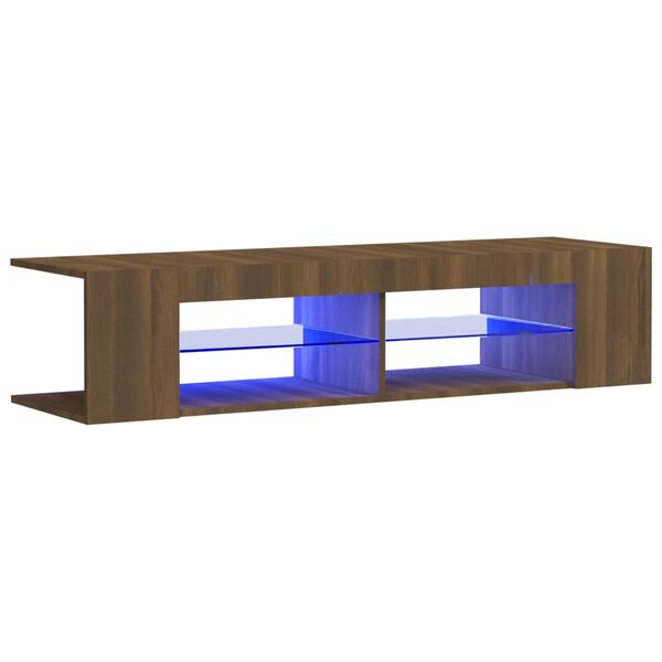 vidaXL Έπιπλο Τηλεόρασης με LED Καφέ Δρυς 135x39x30 εκ.