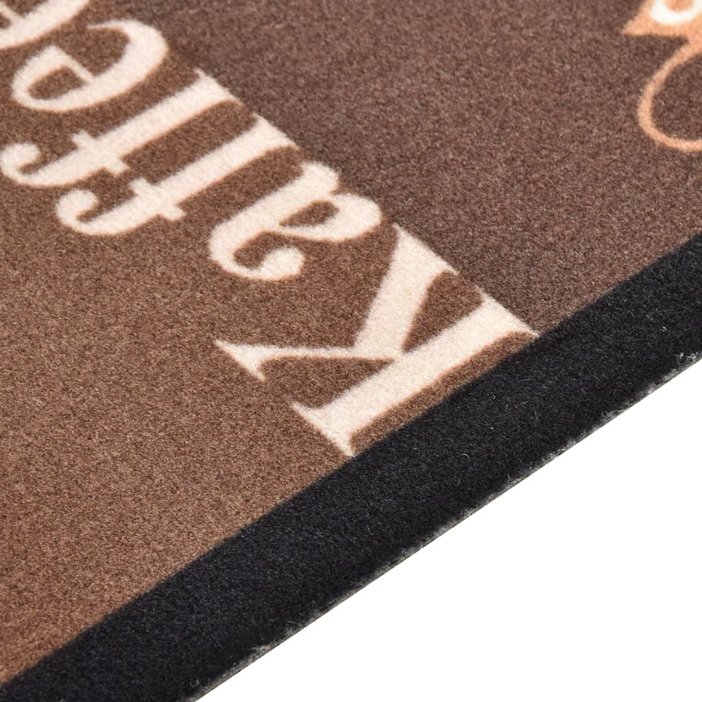 vidaXL Πατάκι Κουζίνας Σχέδιο Coffee Καφέ Πλενόμενο 45 x 150 εκ.