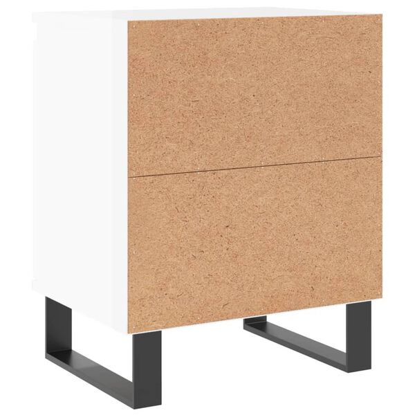 vidaXL Κομοδίνα 2 τεμ. Γυαλ. Λευκά 40x30x50 εκ. από Επεξεργασμένο Ξύλο