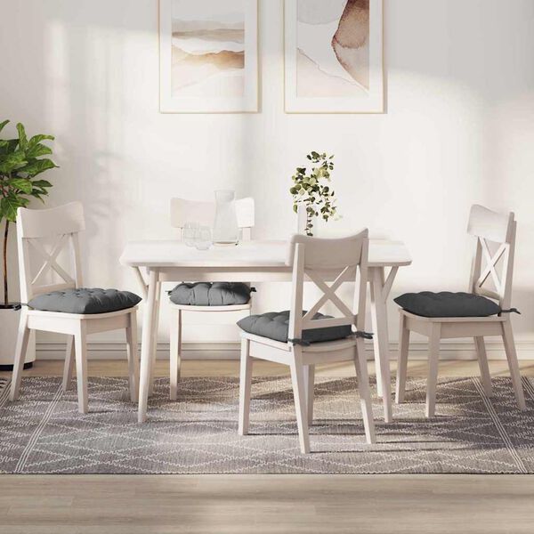 vidaXL Μαξιλάρια καθισμάτων 4 pcs Σκούρο Γκρι 40 x 40 x 6 cm Μικροΐνες