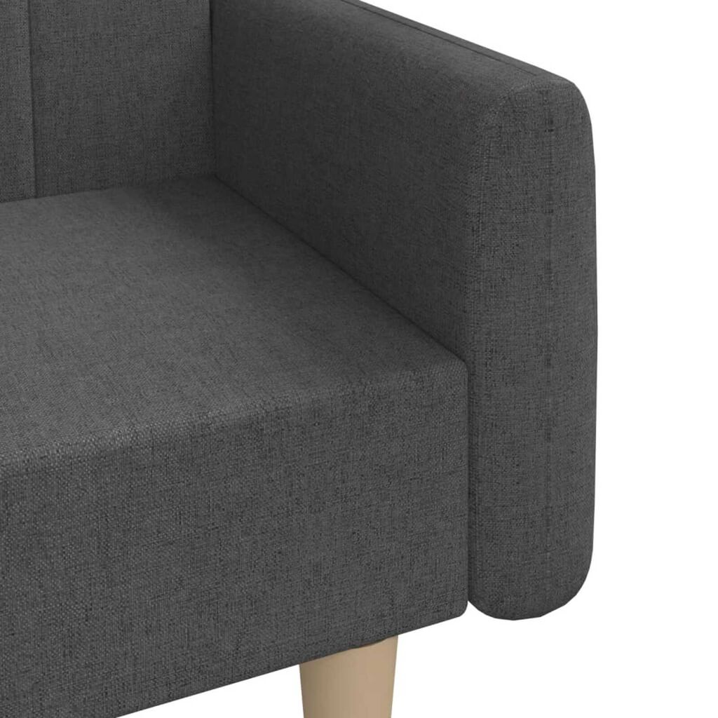 vidaXL Καναπές Κρεβάτι Διθέσιος Σκούρο Γκρι Υφασμάτινος
