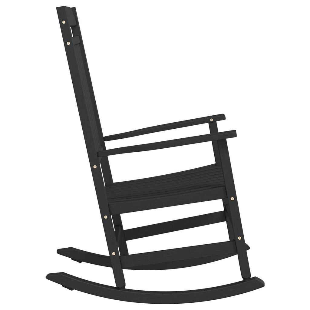 vidaXL Κουνιστή καρέκλα Κήπου Μαύρη 65x84x114 εκ. HDPE