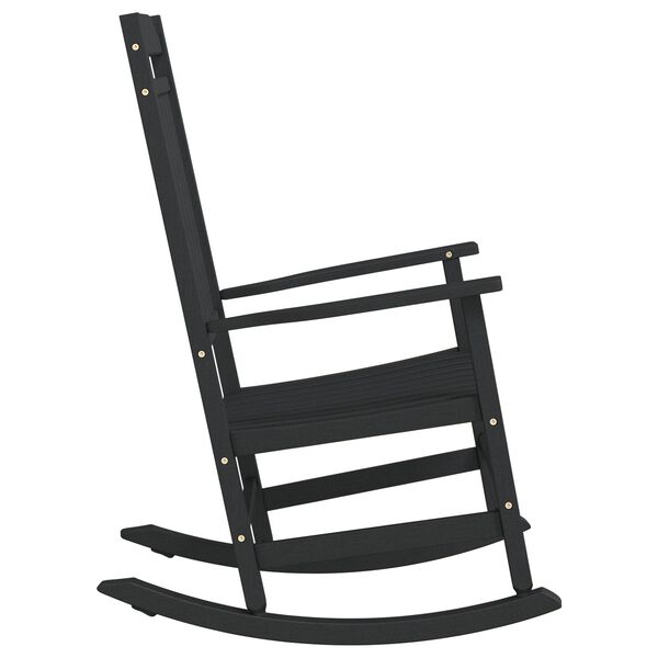 vidaXL Κουνιστή καρέκλα Κήπου Μαύρη 65x84x114 εκ. HDPE