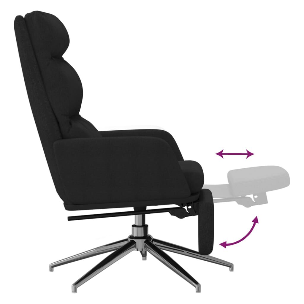 vidaXL Πολυθρόνα Relax Μαύρη Υφασμάτινη με Υποπόδιο