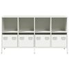 vidaXL Sideboard Λευκό 135x39x73,5 cm Ατσάλι ψυχρής έλασης