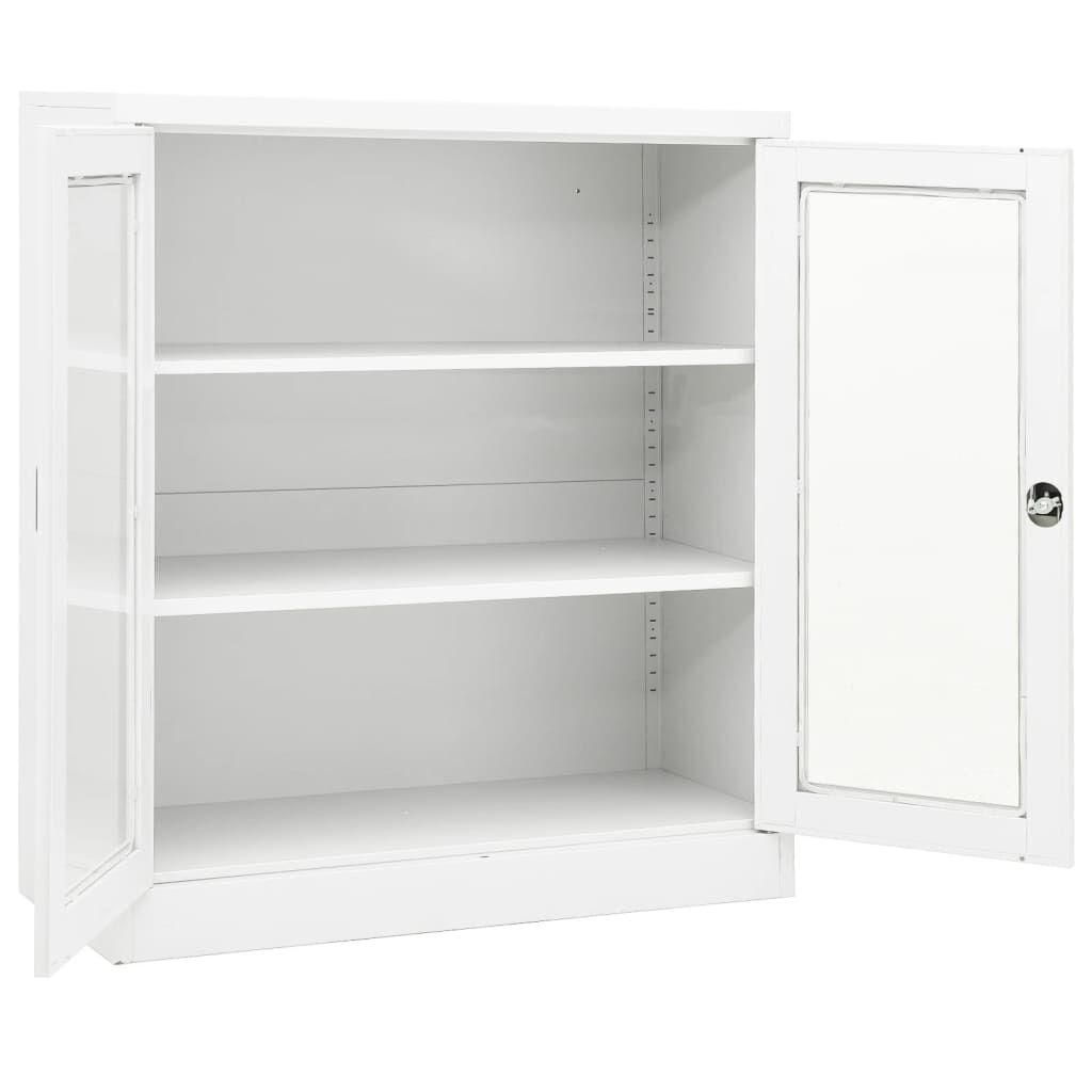 vidaXL Ντουλάπα Γραφείου 90 x 40 x 105 εκ. Λευκή Ατσάλινη