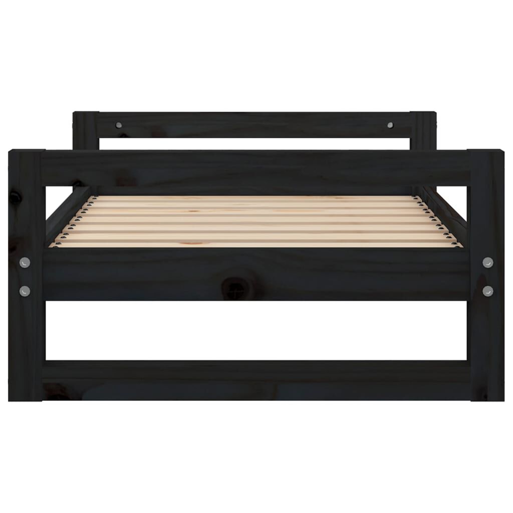 vidaXL Κρεβάτι Σκύλου Schwarz 75,5x55,5x28 εκ. από Μασίφ Ξύλο Πεύκου