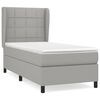 vidaXL Κρεβάτι Boxspring με Στρώμα Ανοιχτό Γκρι 100x200 εκ. Υφασμάτινο