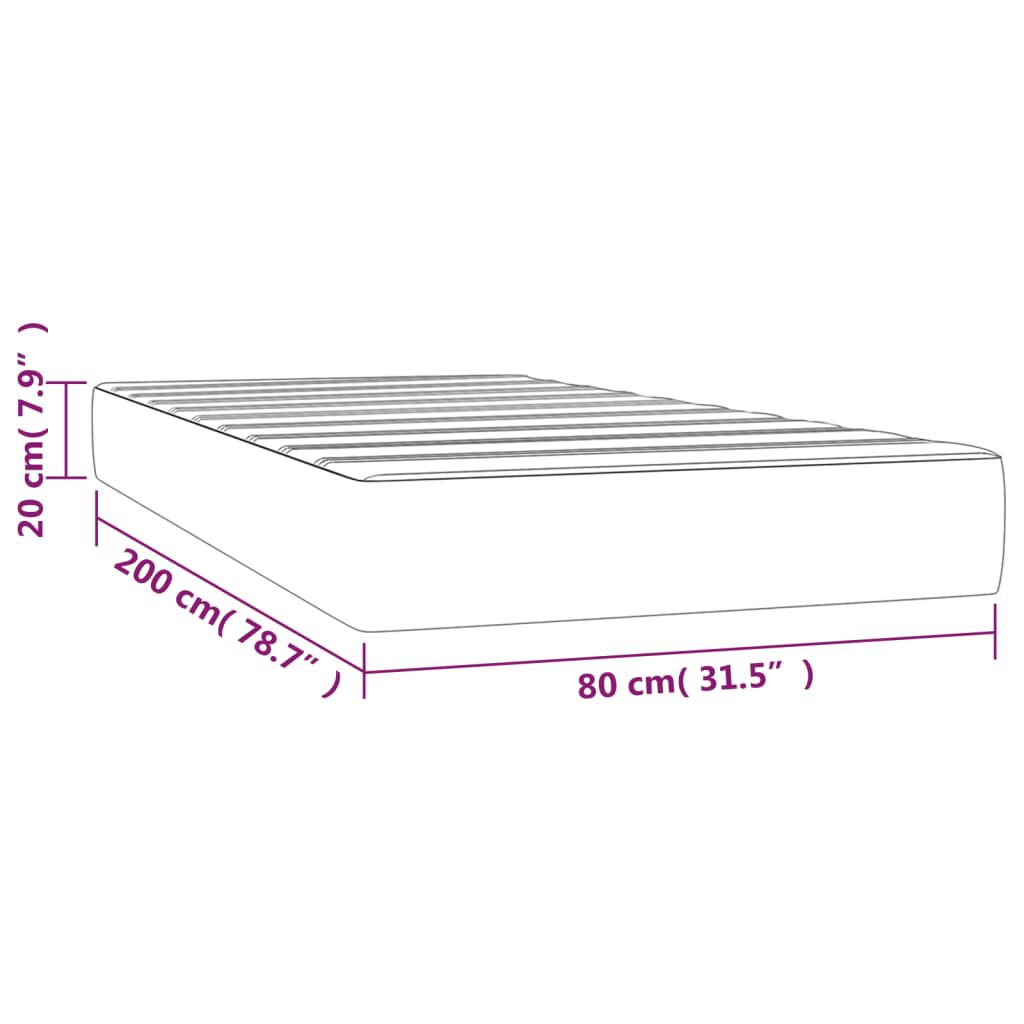 vidaXL Στρώμα με Pocket Springs Σκούρο Πράσινο 90x210x20 εκ. Βελούδινο