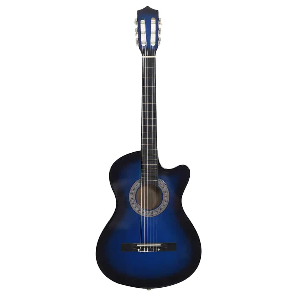 vidaXL Κιθάρα Western Classical Cutaway με 6 Χορδές Μπλε Σκίαση 38"