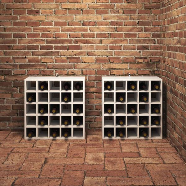 vidaXL &Rho;ά&phi;&iota; &Kappa;&rho;&alpha;&sigma;&iota;&omicron;ύ 2 pcs &Lambda;&epsilon;&upsilon;&kappa;ό 56 x 25 x 56 cm &Sigma;&tau;&epsilon;&rho;&epsilon;ά &xi;&upsilon;&lambda;&epsilon;ί&alpha; &pi;&epsilon;ύ&kappa;&omicron;&upsilon;