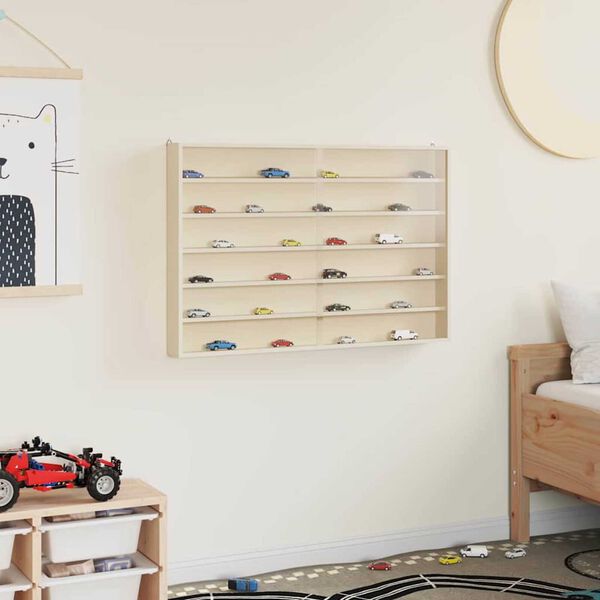 vidaXL Ξύλινη βιτρίνα συλλεκτών Καφέ 80 x 8,5 x 54 εκ. Κόντρα πλακέ