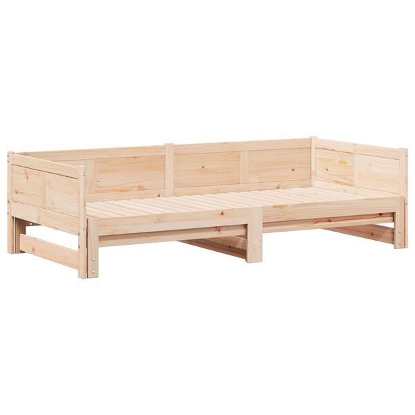 vidaXL Pull-out Κρεβάτι Ημέρας 90x200 εκ Μασίφ Ξύλο Πεύκο