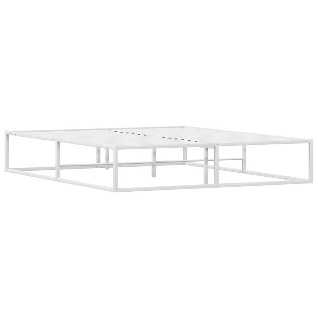 vidaXL Πλαίσιο κρεβατιού χωρίς στρώμα Λευκό 160x200 cm Μεταλλικό