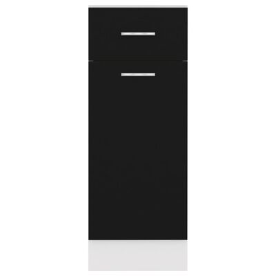 vidaXL Ντουλάπι με Συρτάρι Μαύρο 30x46x81,5 εκ. Μοριοσανίδα