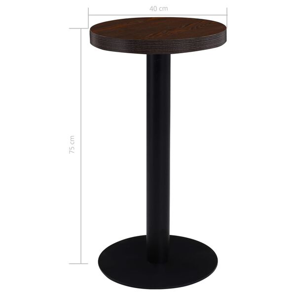 vidaXL Τραπέζι Bistro Σκούρο Καφέ 40 εκ. από MDF