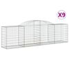 vidaXL Συρματοκιβώτια Τοξωτά 9 τεμ. 300x50x80/100 εκ. Γαλβαν. Ατσάλι