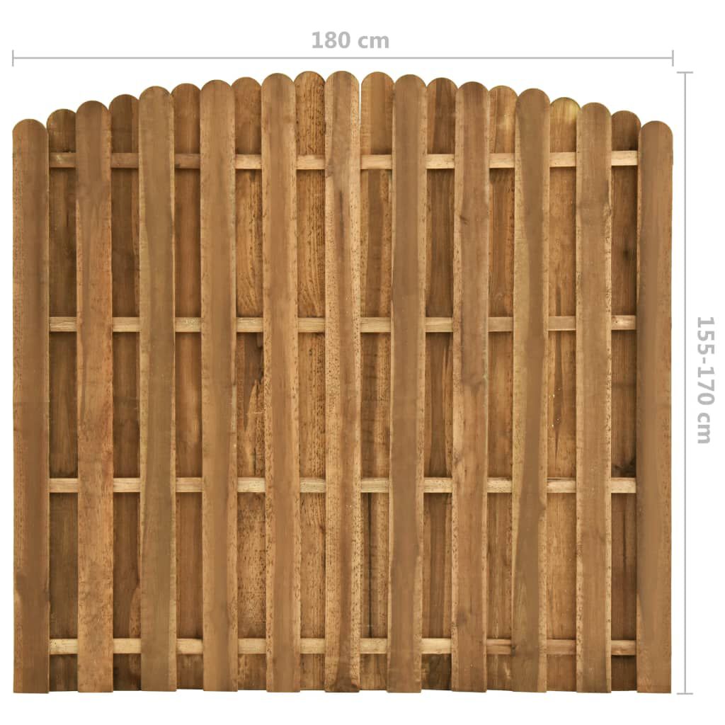 vidaXL Πάνελ Περίφραξης 180 x (155-170) εκ. Εμποτισμένο Ξύλο Πεύκου