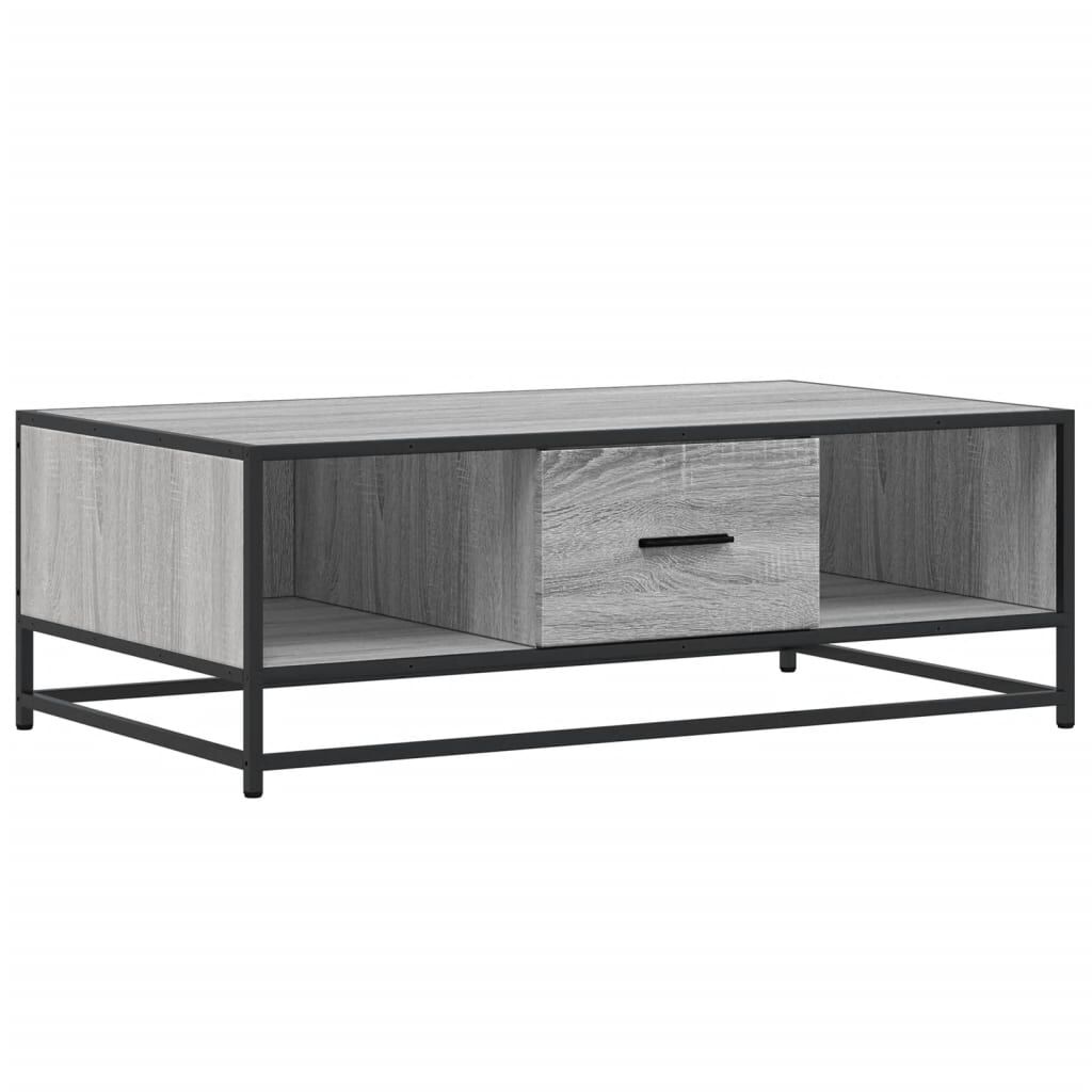 vidaXL Τραπεζάκι Σαλονιού Γκρι Sonoma 100x57x35 εκ Επεξ Ξύλο + Μέταλλο