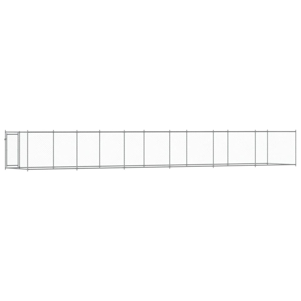 vidaXL Κλουβί Σκύλου με Πόρτα Γκρι 12x2x1,5 μ. Γαλβανισμένος Χάλυβας