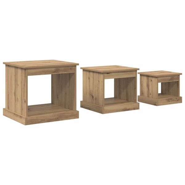 vidaXL &Tau;&rho;&alpha;&pi;&epsilon;&zeta;ά&kappa;&iota; &sigma;&alpha;&lambda;&omicron;&nu;&iota;&omicron;ύ 3 pcs Artisan Oak &Epsilon;&pi;&epsilon;&xi;&epsilon;&rho;&gamma;&alpha;&sigma;&mu;έ&nu;&omicron; &xi;ύ&lambda;&omicron;