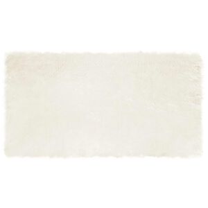 vidaXL Ψεύτικο Δέρμα Προβάτου Χαλί Λευκό 80 x 150 cm Πολυεστέρας