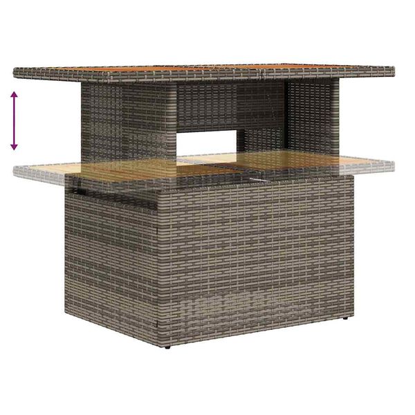 vidaXL Σετ Καναπέ Κήπου με αποθήκευση 8 pcs Γκρι Πολυ ράταν