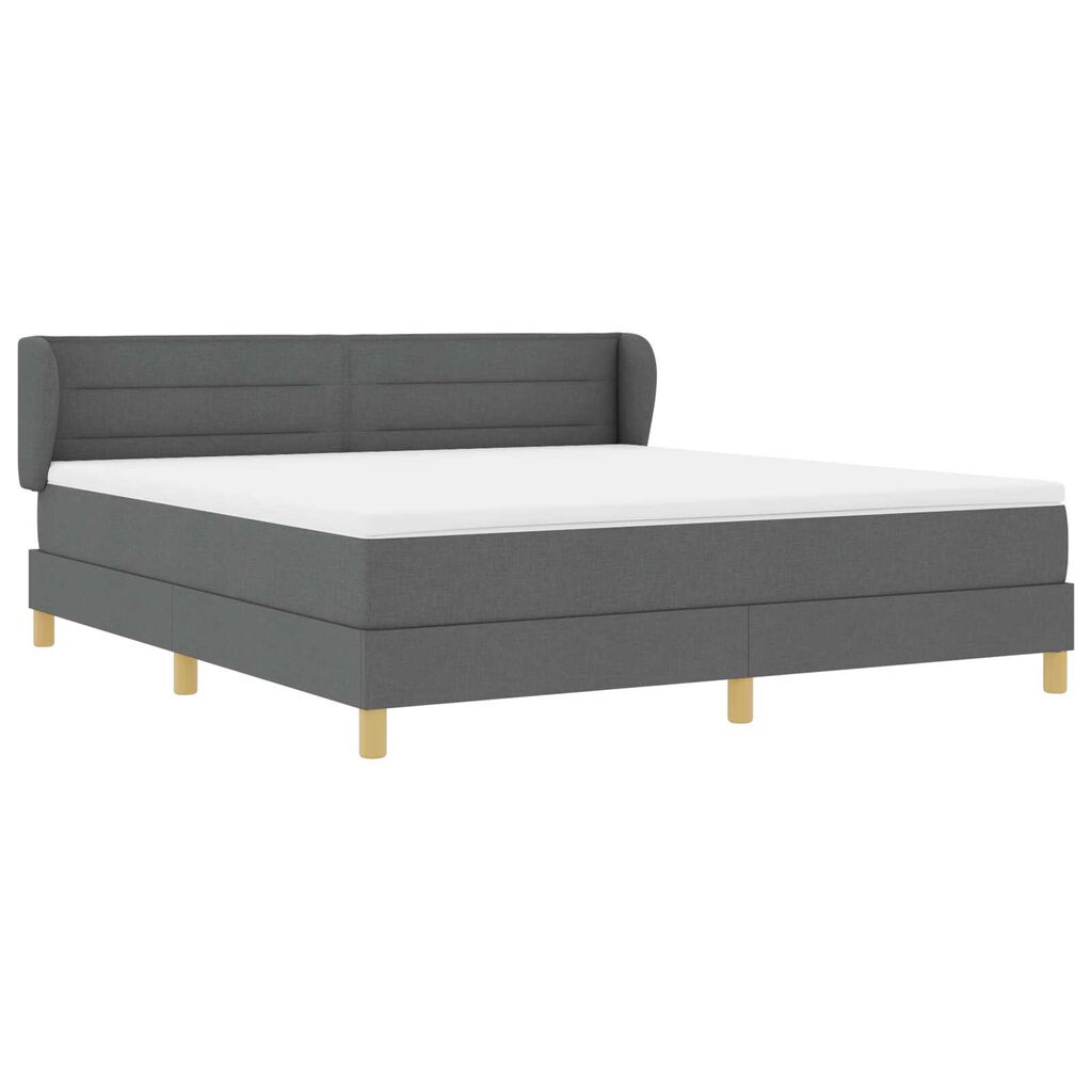 vidaXL Κρεβάτι Box Spring με Στρώμα σε Σκούρο Γκρι, 180x200 εκ Υφασμάτινο